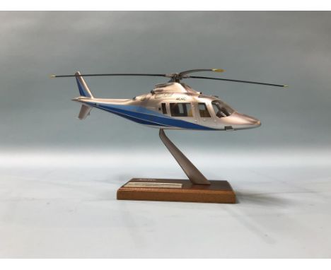 A model of a helicopter 