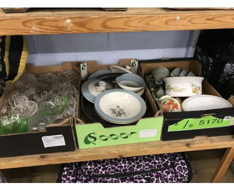 Three trays to include Royal Doulton, and Royal Worcester etc.