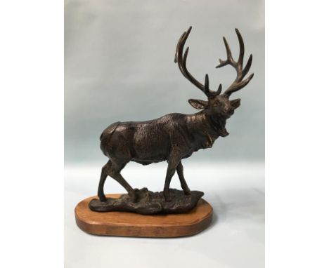 A modern bronze model of a Stag