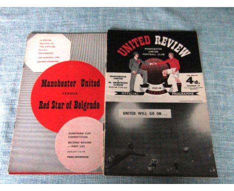 1957-58 MANCHESTER UNITED HOME PROGRAMMES X 7
Manchester Utd 1957-58 home programmes - Red Star Belgrade, Sunderland, Arsenal
