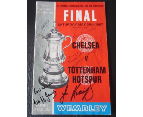 1967 FA CUP FINAL CHELSEA V TOTTENHAM PROGRAMME WITH 7 AUTOGRAPHS
1967 FA Cup Final programme 20th May1967 signed on the fron