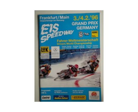 1996 ICE WORLD CHAMPIONSHIP GRAN PRIX IN GERMANY PROGRAMME + TICKET
Ticket clipped on entry &amp; fold