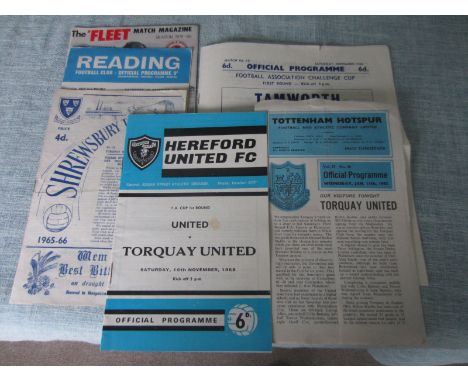 TORQUAY UNITED FA CUP AWAY PROGRAMMES X 6
Torquay Utd FA Cup away programmes - Tamworth 1969-70, Reading 1968-69, Hereford 19