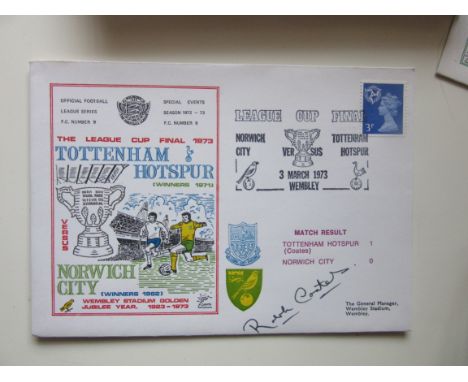 1973 TOTTENHAM LEAGUE CUP WINNERS LTD EDITION POSTAL COVER AUTOGRAPHED BY RALPH COATES
Only 250 produced