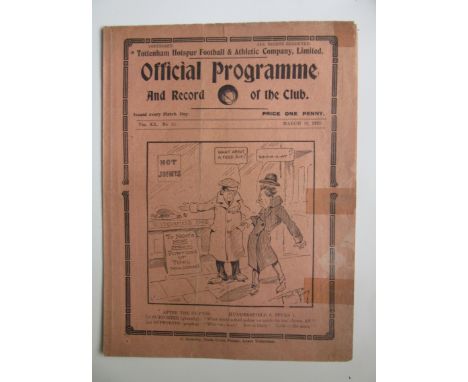 1927-28 TOTTENHAM V DERBY COUNTY
Old&nbsp;&nbsp;sellotape repairs around edges otherwise good