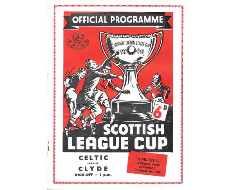 1956-57 CLYDE V CELTIC SCOTTISH LEAGUE CUP SEMI-FINAL
Slight rusting off staple / slight marks
