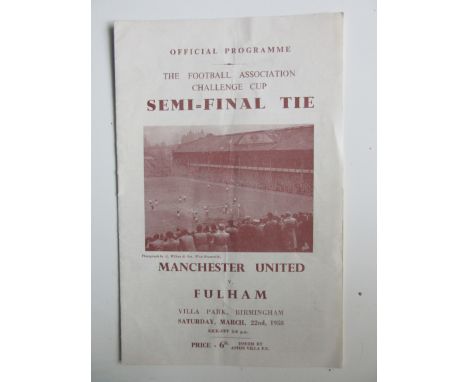 1958 FA CUP SEMI-FINAL MANCHESTER UNITED V FULHAM AT VILLA PARK
Slight fold