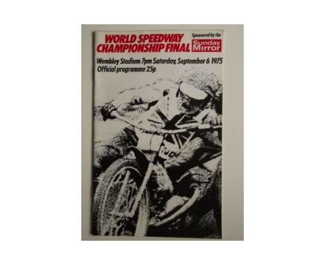 1975 WORLD CHAMPIONSHIP FINAL AT WEMBLEY PROGRAMME + TICKET
Results noted, slight fold to corner of ticket