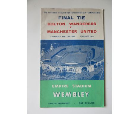 1958 FA CUP FINAL - BOLTON V MANCHESTER UNITED
Original programme in good condition