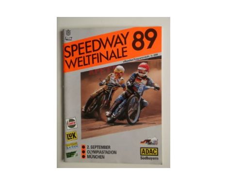 1989 WORLD CHAMPIONSHIP FINAL IN GERMANY PROGRAMME + TICKET
Results noted, slight fold to corner of ticket