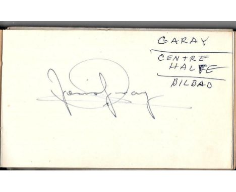 JESUS GARAY &amp; CARMELO CEDRUN AUTOGRAPHS - BARCELONA, A.BILBAO, ESPANOL, SPAIN
One vintage album page, Jesus Garay one sid