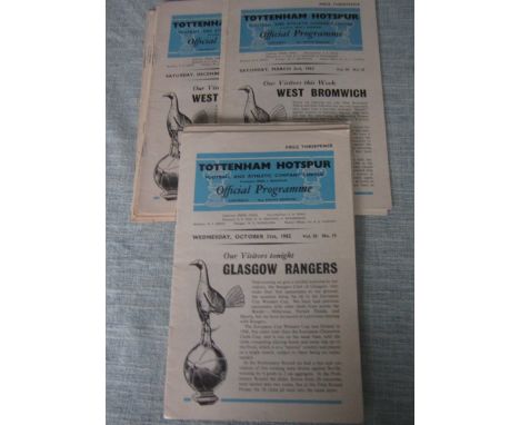 TOTTENHAM HOME PROGRAMMES 1962-63 X 22
Good condition