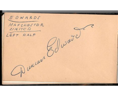 DUNCAN EDWARDS, ROGER BYRNE &amp; RON FLOWERS AUTOGRAPHS - MANCHESTER UNITED, WOLVES, ENGLAND
One vintage album page, Ron Flo