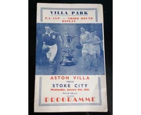 1957-58 ASTON VILLA V STOKE CITY FA CUP PIRATE PROGRAMME
