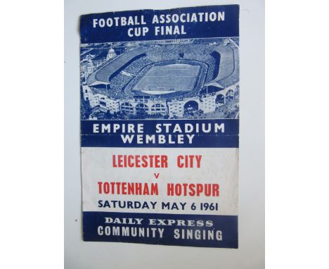 1961 FA CUP FINAL LEICESTER CITY V TOTTENHAM OFFICIAL SONGSHEET
Fold