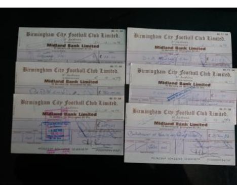 BIRMINGHAM CITY - SMALL COLLECTION OF OFFICIAL CLUB CHEQUES
&nbsp;6 Official club cheque 1970s.
