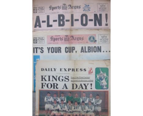 WEST BROMWICH ALBION 1968 FA CUP FINAL NEWSPAPERS X 9 PLUS 1931 BLUE ARGUS
All with folds and age related wear
