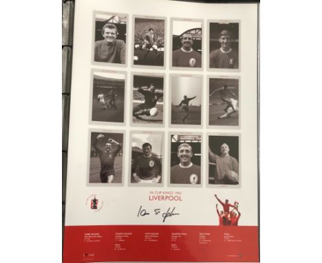 LIVERPOOL - IAN ST JOHN 1965 FA CUP FINAL PRINT
Liverpool FA Cup Kings 1965 hand signed by Ian St John
16.5 by 23 inches&nbsp