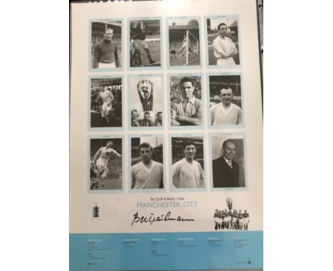 MANCHESTER CITY - BERT TRAUTMANN HAND SIGNED 1956 FA CUP FINAL PRINT
Manchester City FA Cup Kings 1956 hand signed by Bert Tr