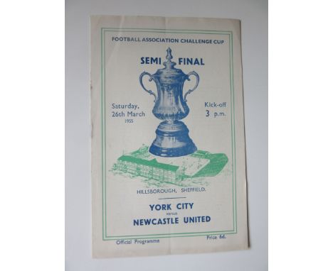 1955 FA CUP SEMI-FINAL YORK V NEWCASTLE PLAYED AT HILLSBOROUGH
Good condtion&nbsp;
