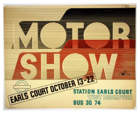 Original vintage London Transport poster advertising a Motor Show that took place from 13-22 October 1938 at Earls Court. Bol