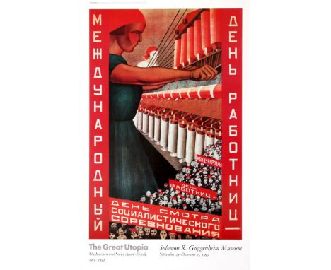 Original vintage advertising poster for an art exhibition The Great Utopia The Russian and Soviet Avant-Garde 1915-1932 held 