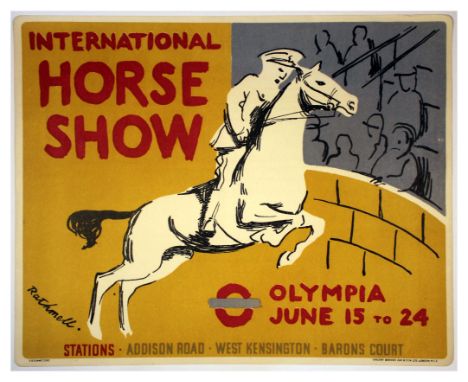 Original vintage London Transport poster advertising the International Horse Show that took place at Olympia from June 15 to 