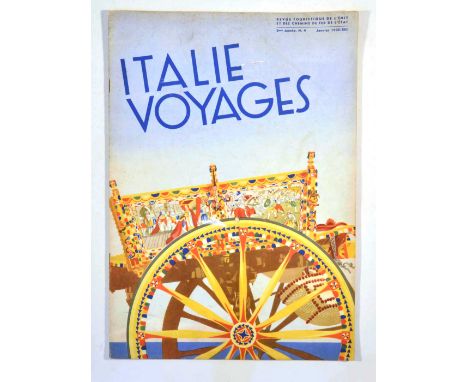 Original vintage Monthly Tourist Review by ENIT and State Railways published in French / Revue Touristique Mensuelle de l'ENI