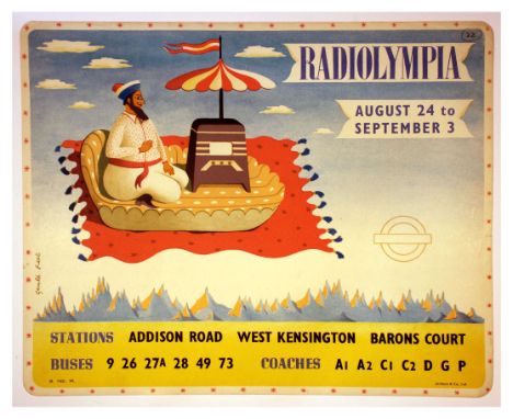 Original vintage London Transport poster for Radiolympia radio show exhibition that took place from August 24 to September 3 