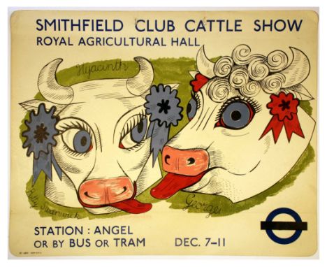 Original vintage London Transport poster advertising the Smithfield Club Cattle Show that took place between December 7-11 19