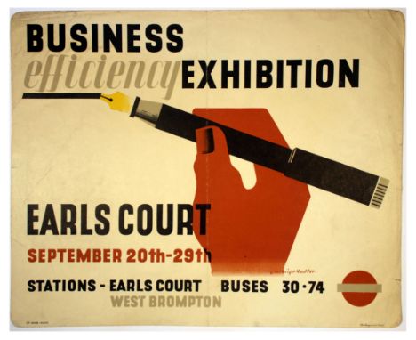 Original vintage London Transport poster advertising the Business Efficiency Exhibition that took place at Earls Court from S