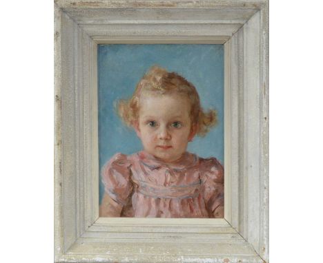I. Nakao (20th century), a portrait of a young girl, oil on canvas, signed bottom right in red with a Japanese character mark