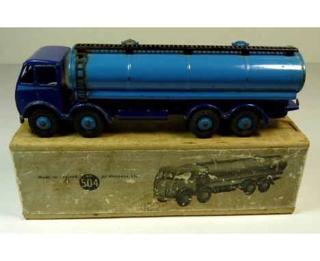DINKY - 504 Foden 14 Ton Tanker, light blue/dark blue, in box ++some wear to cab and one side of the tank, box with wear