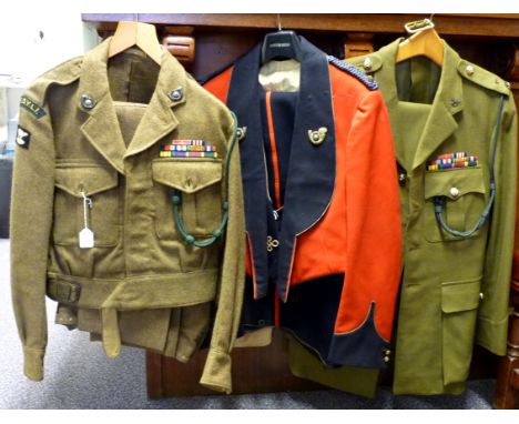 Kings Own Yorkshire Light Infantry - officers uniform: Mess dress with brass buttons, bullion and white metal badges, blue br