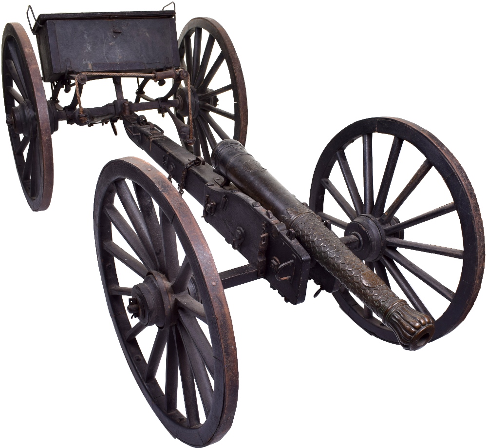 Impressive Ottoman/Turkish Saluting Cannon and Limber, the 2 stage