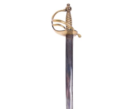 British Military Infantryman’s Hanger, late 18th century, slightly curved single edge blade cut with a single fuller and deep
