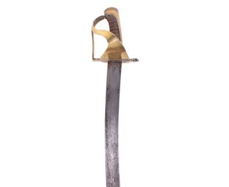 Scarce French Infantry Hanger ‘Sabre de Representant du Peuple’ c.1792-1793, curved flat single edge blade, double edge at ti