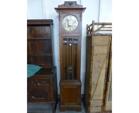 A German Secessionist oak longcase clock