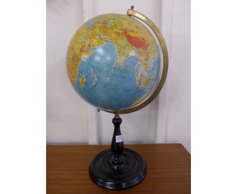 A Greaves & Thomas terrestrial globe on stand