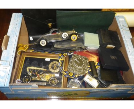 A collection of Rolls Royce ephemera including a ceramic dish, ties and similar collectibles