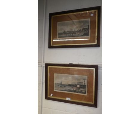 An early 19th century print 'Margate from Hazardous Row' and its companion 'Ramsgate Pier from the Bathing Sands', both in re