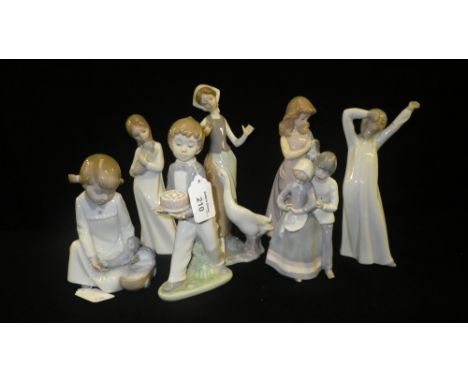 A collection of Lladro and Nao ceramic ornaments