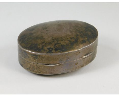 SILVER BOX. A silver snuff or tobacco box. Birmingham 1901. 8 x 5.5cm.