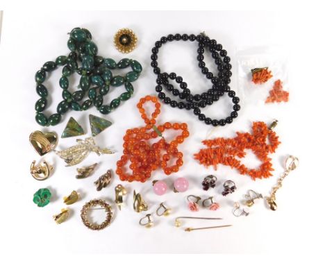 COSTUME JEWELLERY. Including stick coral, carnelian, paste etc.