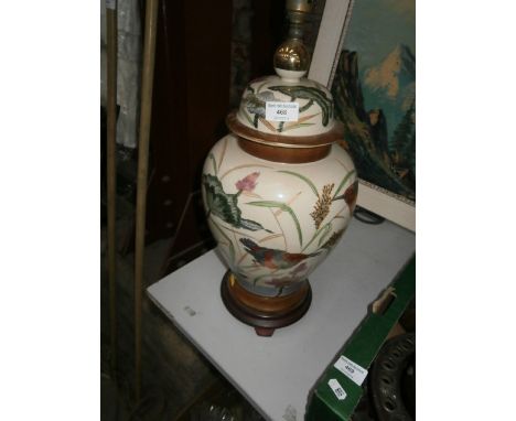 hand painted oriental lamp base