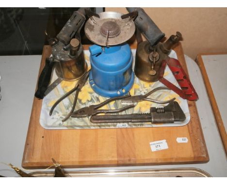 mixed lot including blow torches and tools etc