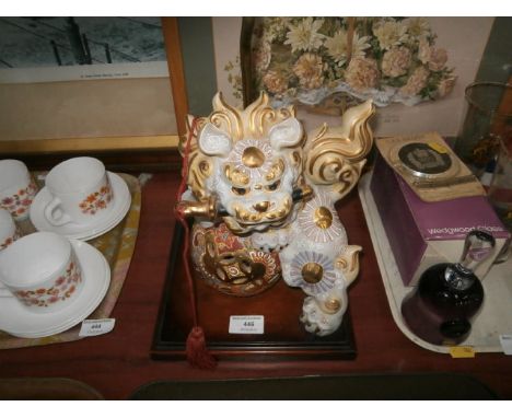 figural lamp base depicting fu dog