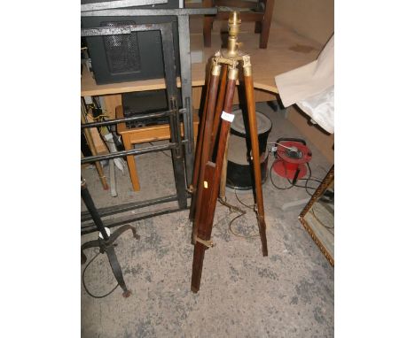 wooden tripod lamp base