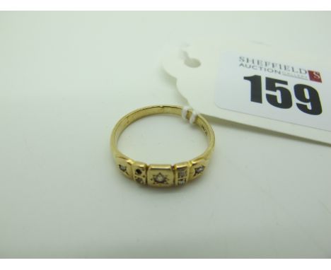 A Victorian Diamond Set Ring, (stones missing) stamped "18ct" (finger size K) (2.2grams). 