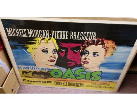 CINEMA, well illustrated poster, showing; Michele Morgan, Pierre Brasseur &amp; Cornell Borchers in Oasis, 30 X 40, original 